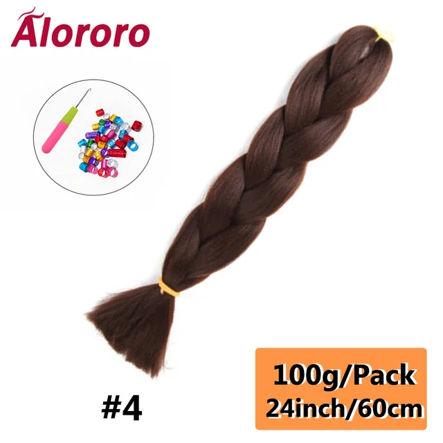 Alororo Synthetic Kanekalon Hair 24 Inch Ombre Extensions Hair for Braids Afro Blue Pink Purple Crochet Braiding Hair Wholesale 24inches-4