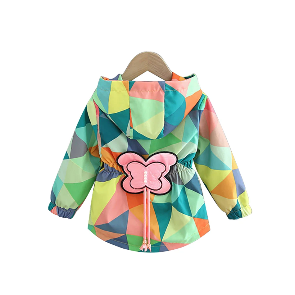 Girls Baby Girl Windbreaker Jacket Kids Flower Long Sleeve Hooded Butterfly Outfit Windbreaker Jacket Autumn Spring Child Jacket stylish jacket