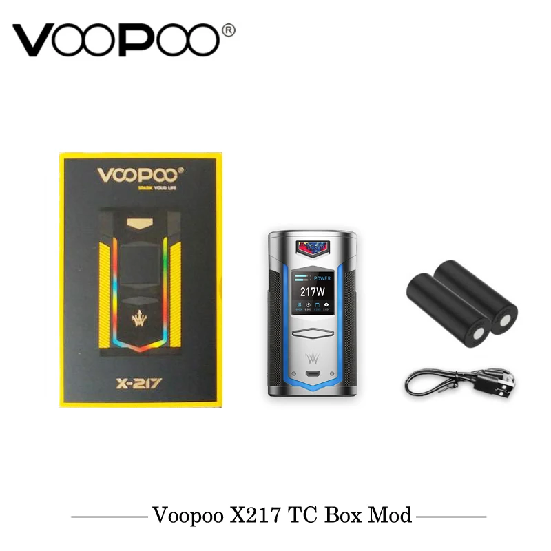 

Original VOOPOO X217 TC Box Mod Electronic Cigarette 217W Vape GENE.FAN Chip TFT IPS HD Screen Fit 21700 20700 18650 Battery
