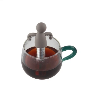 

100pcs/lot Unique Humanoid Cute Tea Strainer Silicone Tea Infuser Filter Teapot Teabags For Tea and Coffee Drinkware