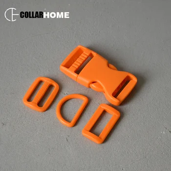 

20 sets plastic side release buckle rectangle buckle slider adjuster D rings 25mm webbing for cat dog collar harness accessories