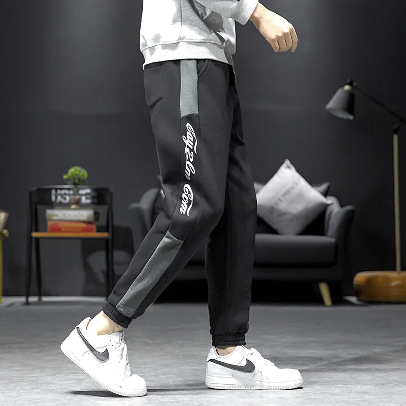 

Large Size Brushed And Thick Japanese-style Contrast Color Harem Pants Fitness Sports Sweatpants Large Size Trousers Casual Pant