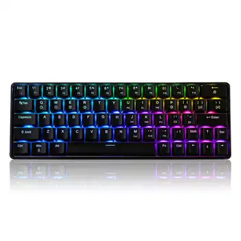 

Mechanical Keyboard Geek GK64 64 Key Gateron Switch Hot Swappable CIY Switch RGB Backlit Mechanical Gaming Keyboard