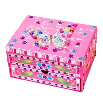 

Butterfly Heart Pattern Jewelry Box DIY Special Shaped Diamond Painting Butterfly Pattern Cosmetic Storage Box Gifts