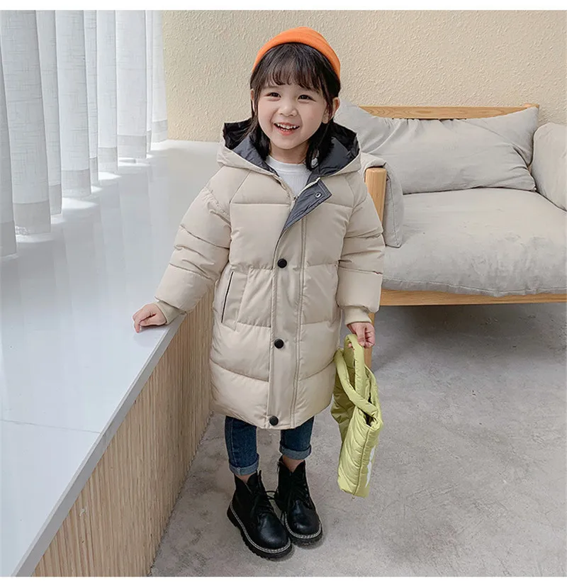 Winter Lange Daunenjacken Herbst Mädchen Jungen Warme Daunenjacke Kinder Kapuzenoberbekleidung Kinder Mäntel Jacken 3-10 Jahre – Detail 16
