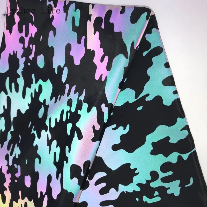 45x150 см Радужная ночь Переливающаяся светоотражающая ткань индивидуальный нейлон швейная ткань мешок для обуви материал одежды