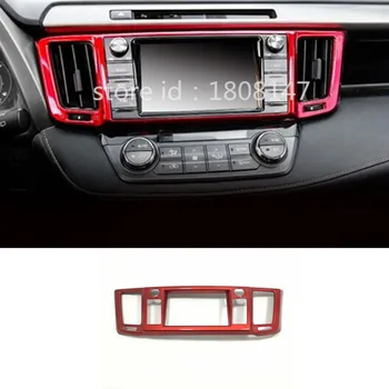 

Car Enter Console GPS Navigation Panel Decoration Cover Chromium Styling Outlet Vent Hood Trim For Toyota RAV4 2016 2017 2018