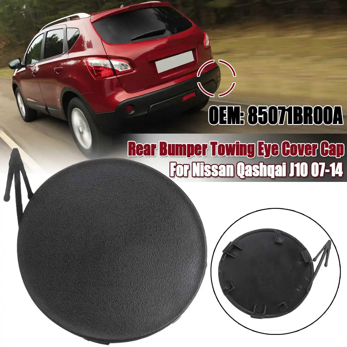 Rear Bumper Tow Hook Eye Cover Cap for Mitsubishi Outlander 07-13