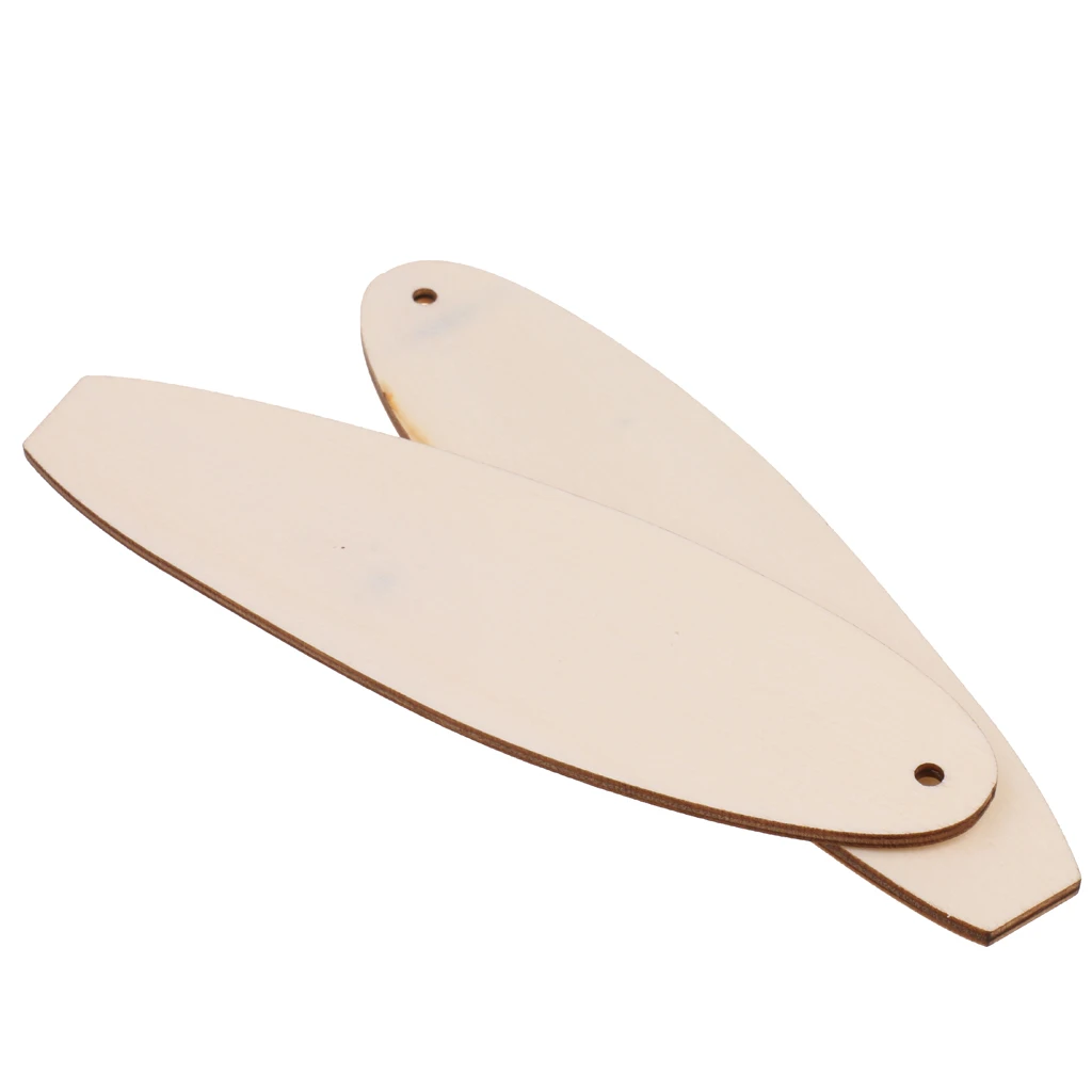 8pcs Mini Blank Wooden Surfboard Wood Crafts Cut Handmade DIY