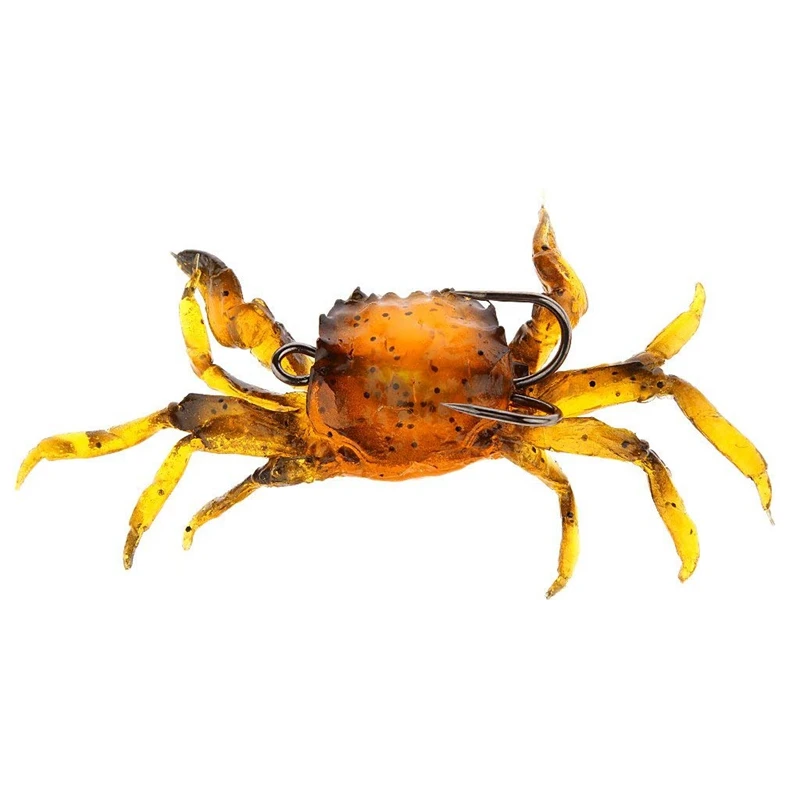 

Fishing tackle Soft lure Artificial Crab Hook Yellow orange