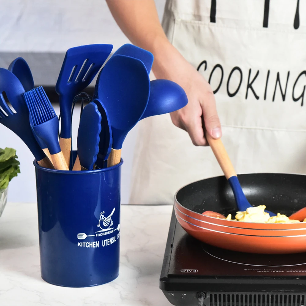 Silicone Cookware Kitchen Utensils Non Stick Cooking Baking Tools Sets Of  Dishes Tableware Kitchenware Dinnerware Heat Resistant