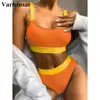 Splicing High Waist Bikini 2022 Female Swimsuit Women Swimwear Two-pieces Bikini set Bather High Waist Bathing Suit Swim V2329 ► Photo 1/6