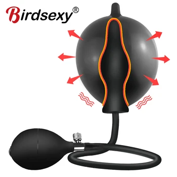 Inflatable Butt Plug Anal Dilator Massager Expandable Anal Balls Sex Toys Anal Elastic Dilator for