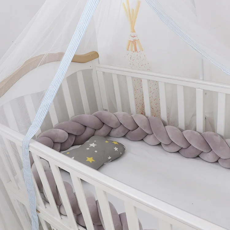 Tecelagem de Pelúcia Decoração do Quarto Bebê Amortecedor Cama Berço Protetor Infantil Trança nó Travesseiro 3 m 16 travesseiro berço infantil decoração do quarto