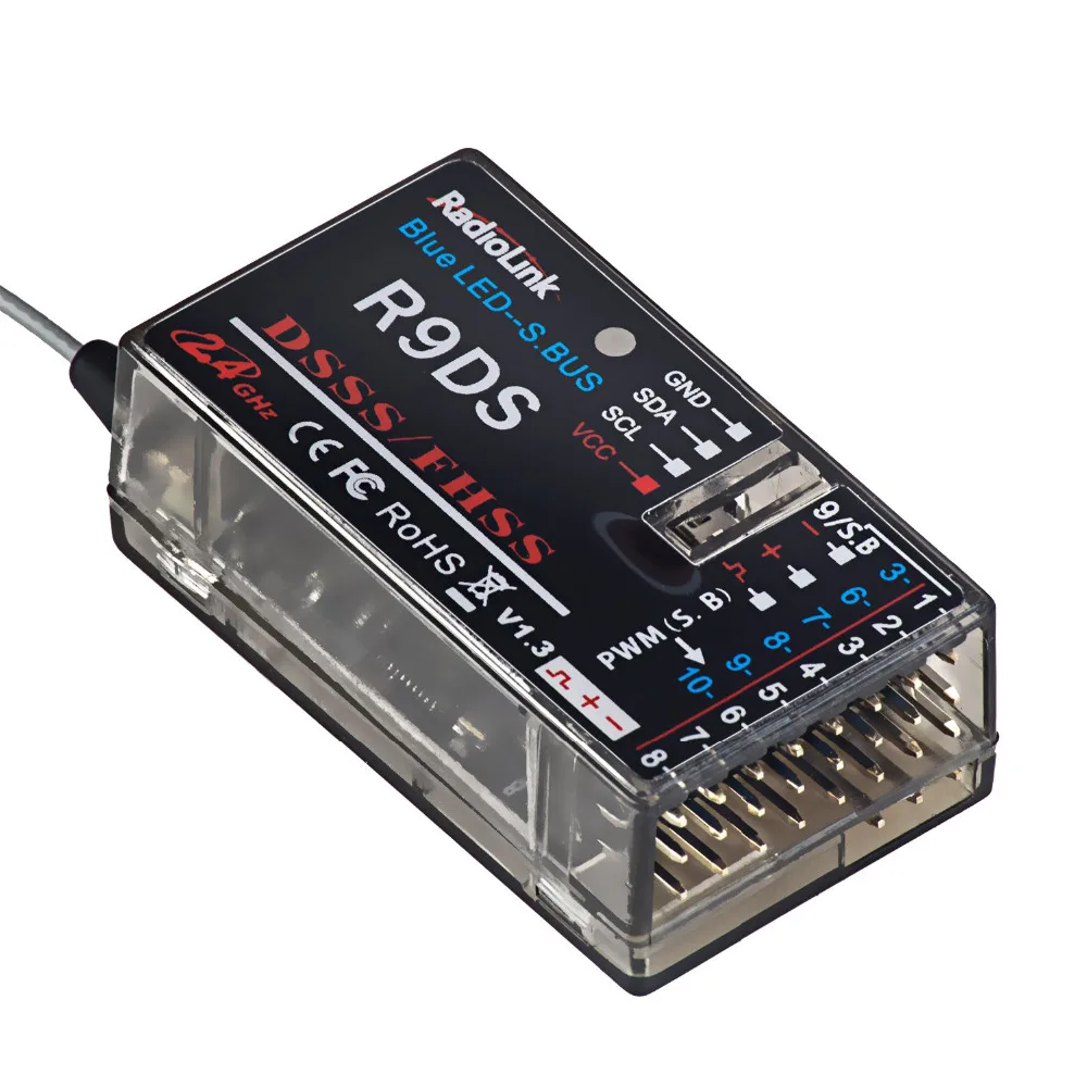 Радиоуправляемый приемник Radiolink R9DS 2 4 ГГц 10 каналов сигнал SBUS/PWM DSSS/FHSS