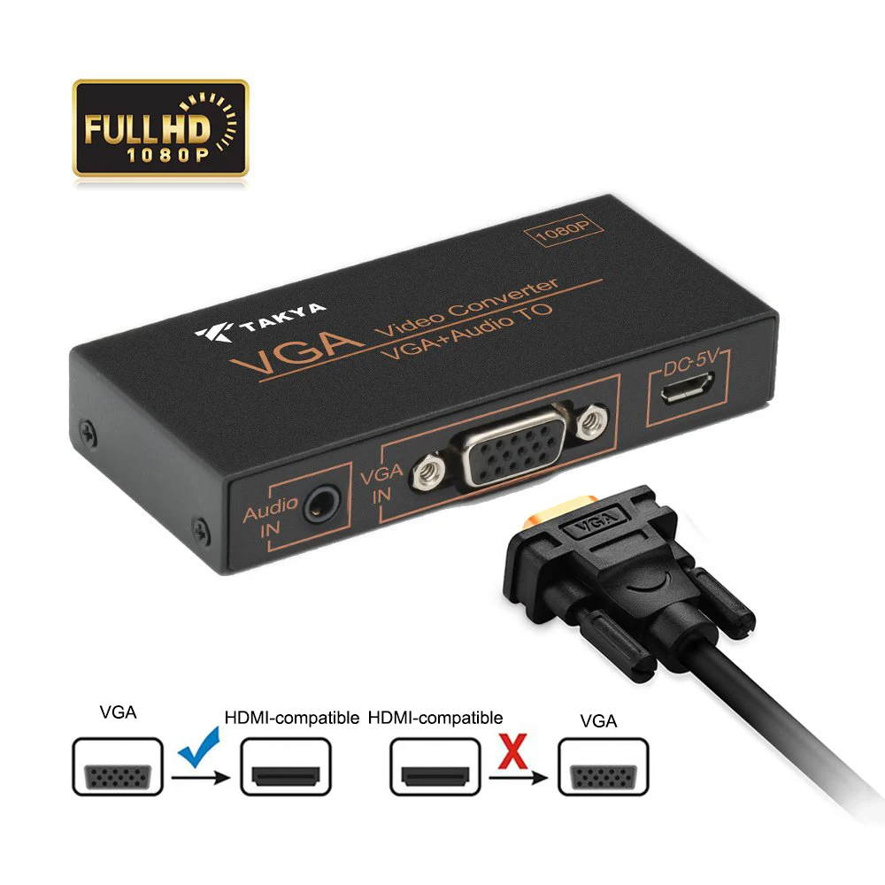 VGA в HDMI конвертер монитор/PS3/PS4/HDTV/Blue-ray DVD 3 5 мм аудио микро USB мощность выход адаптер