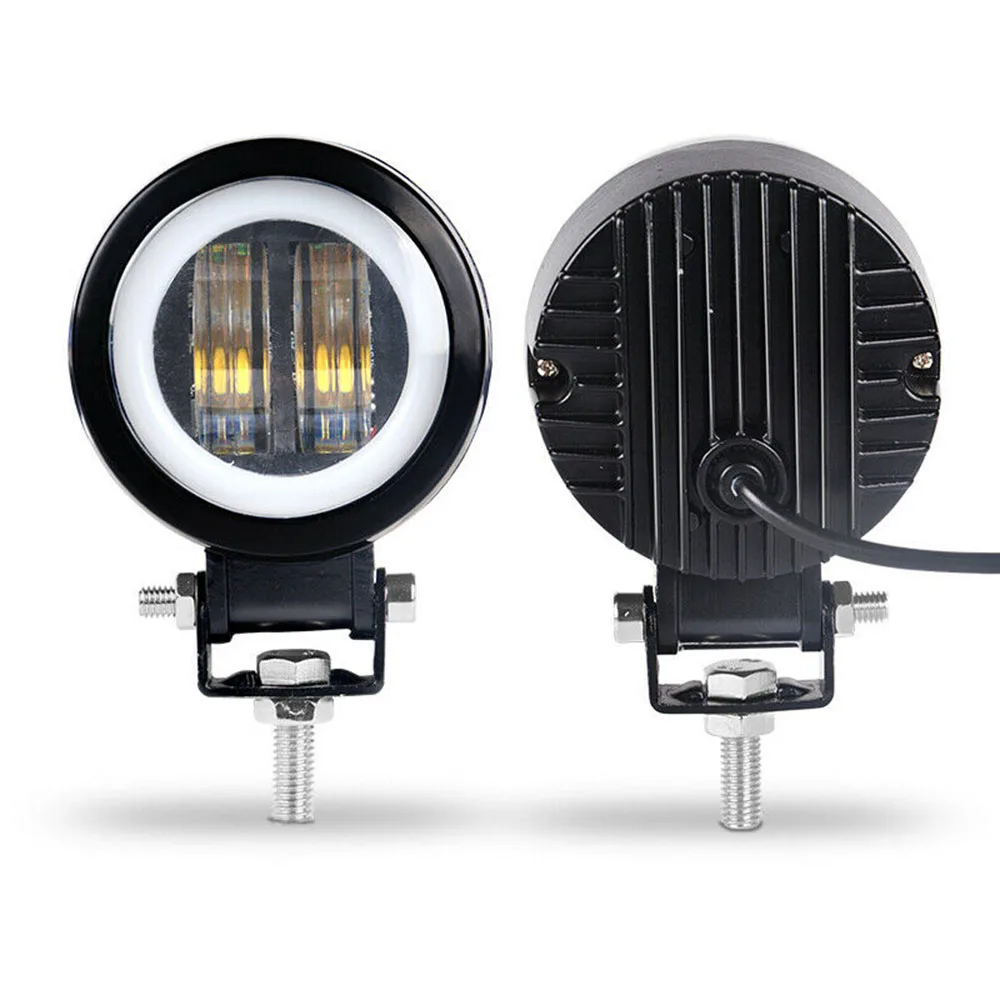 3 дюймов Автомобильный Подсветка 12V 24V для внедорожников, квадроциклов, наводненных 20 Вт 3 дюймов Круглый Красный Halo светодиодный рабочий светильник внедорожные Противотуманные фары дальнего света DRL