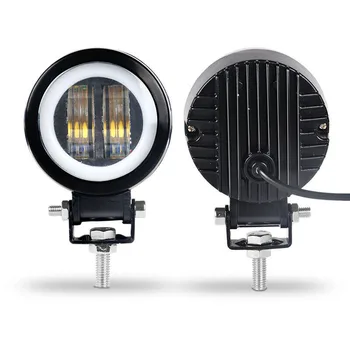 

Round LED Work Light Offroad Fog Driving DRL Red Halo Corrosion resistant