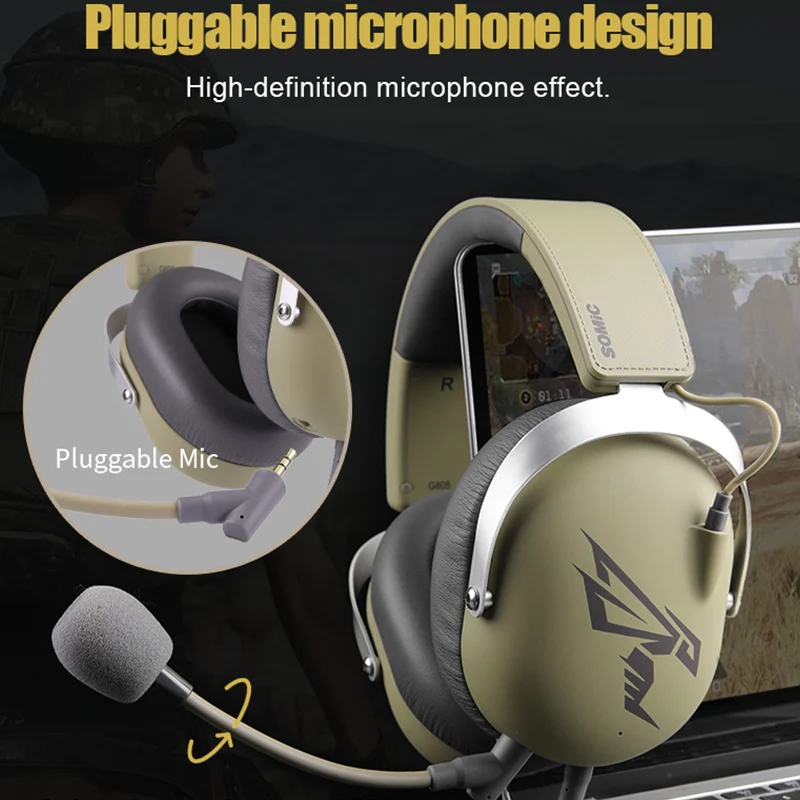 SOMIC G805 Gaming Headset 50mm USB 7.1 Virtual Surround Gamer Headphone Headset Stereo Sound Headph