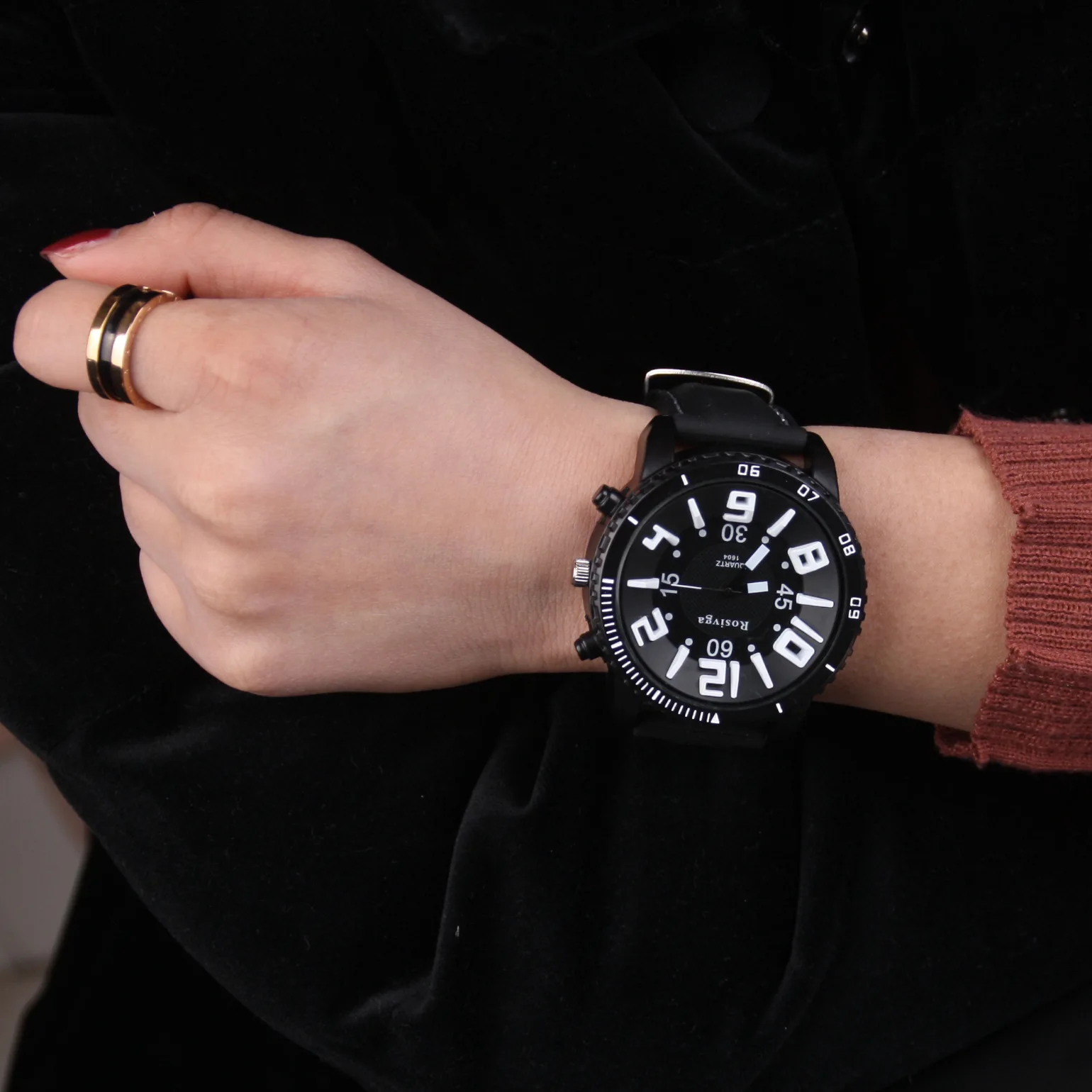 

Round Large Dial Korean-style Fashion Watch Creative 3D Silicone Watch Men's And Women's Casual Style COUPLE'S Watch