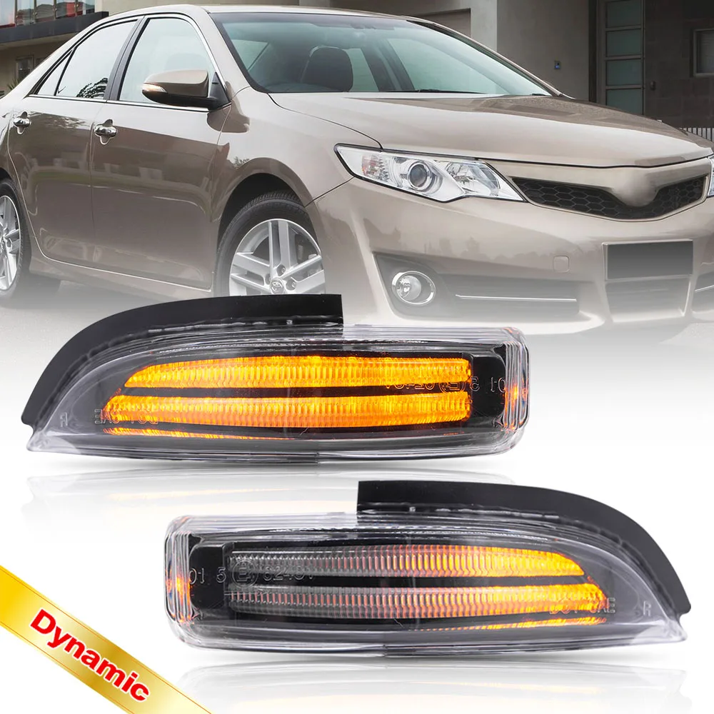 2 шт. для TOYOTA YARIS AURIS CAMRY PRIUS C VERSO 2009 прозрачный СВЕТОДИОДНЫЙ динамический боковое