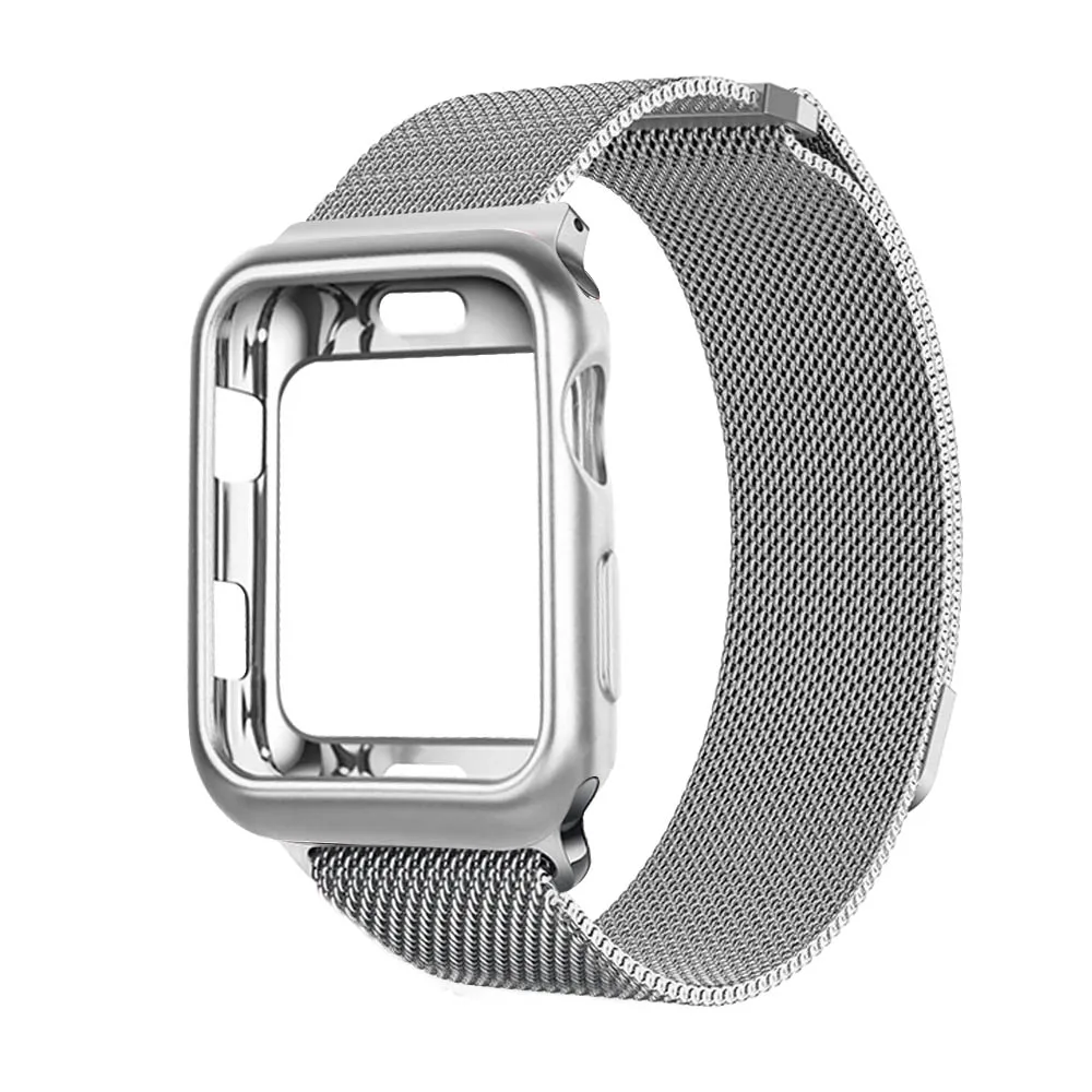 Миланский Браслет из нержавеющей стали ремешок для наручных часов Apple Watch часы серии 1/2/3, 42 мм, 38 мм, с браслет наручных часов iwatch, оболочки 4 40/44 мм
