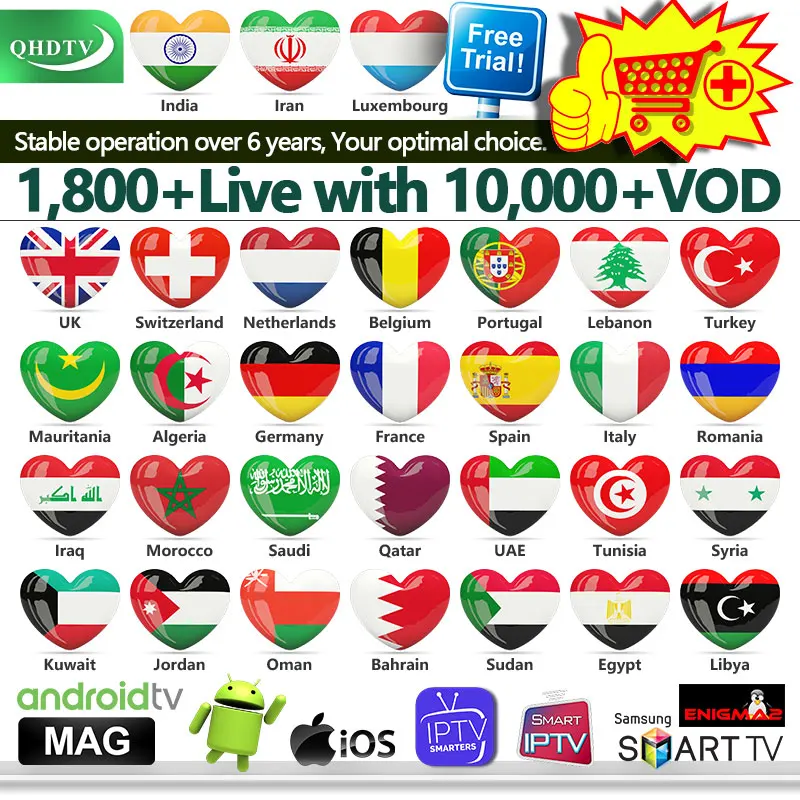 

4K IPTV France Spain Box Leadcool Android 8.1 with 1 Year QHDTV IPTV Subscription Code Spain France IP TV Arabic box