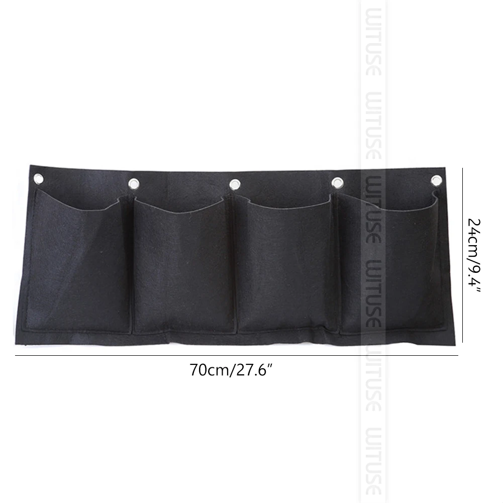 4pockets Horizontal Настенные подвесные садовые сумки, вертикальная сеялка, много карманов для настенного садоводства, цветов на открытом воздухе, комнатных горшков для выращивания - Цвет: 4pockets Horizontal