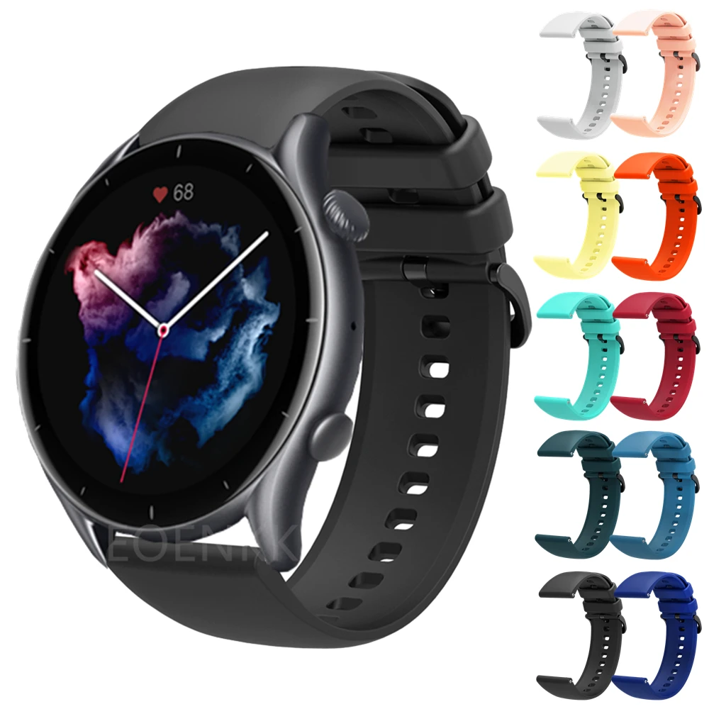 Силиконовый ремешок для смарт-часов Amazfit GTR 3 Pro браслет Huami GTR3/2/2e/47 мм/Stratos 3/2s | Аксессуары для умных устройств -1005003530820877