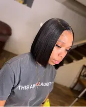 Pelucas de cabello humano brasileño Remy para mujeres negras, 4x4 transparente con cierre de encaje Bob, peluca recta de encaje 4x4, 150 de densidad