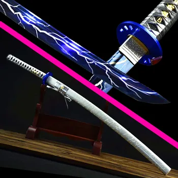 

Handmade Japanese Samurai Sword Katana Blue 1075 High Carbon Steel Sharp Knife Saber