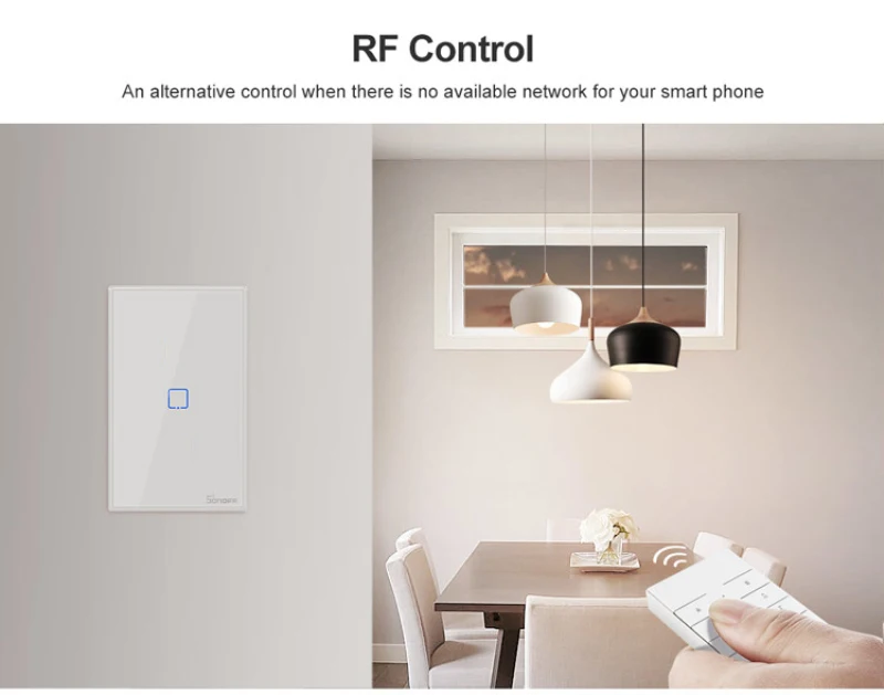 

SONOFF T2 WiFi Smart Switch With 1 Gang,Works With Amazon Alexa And Google Assistant,Compatible With IFTTT Function