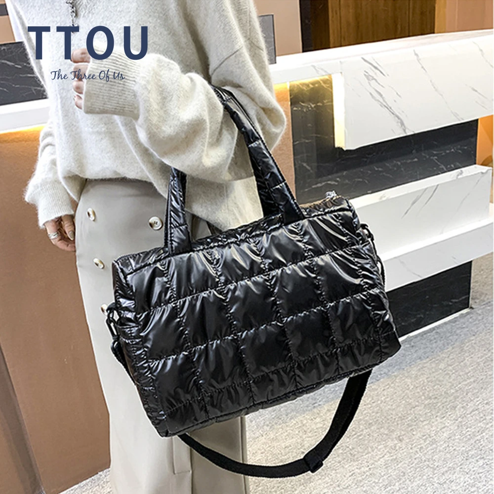 Luxury Fashion Tote Padded Handbags Large Quilted Shoulder Bags Nylon Down  Cotton Crossbody Bag For Women Designer Winter Purse - Space Bags -  AliExpress