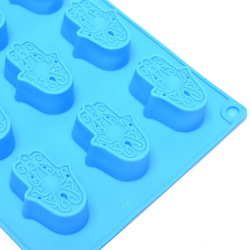 12 Holes Mini HAMSA Lotus in The Palm Soap Khamsah DIY for Soap Making Hand of Fatima Mascot Mold