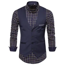 Мужской жилет, новые продукты, приталенный, корейский стиль, мужской комбинезон, костюм, жилет, Мужская Лучшая мужская одежда, мужской жилет