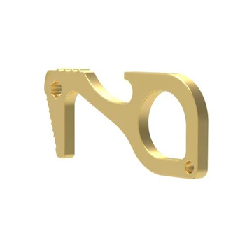 

No Touch customzable Portable Antimicrobial EDC Door beer box Opener Jar Opener coat copper Press Elevator Tool Door Handle Key