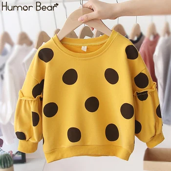 

Humor Bear 2019 New Girl Sweatshirt Autumn And Winter Fashion Dot Cotton Long Sleeve Toddler Sweater Baby Girls Sweatshirt
