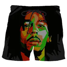 Bob marley мужские 3D черные пляжные шорты с принтом тренд готический ветер мужские летние шорты Уличная Повседневная стильная мужская одежда в стиле хип-хоп