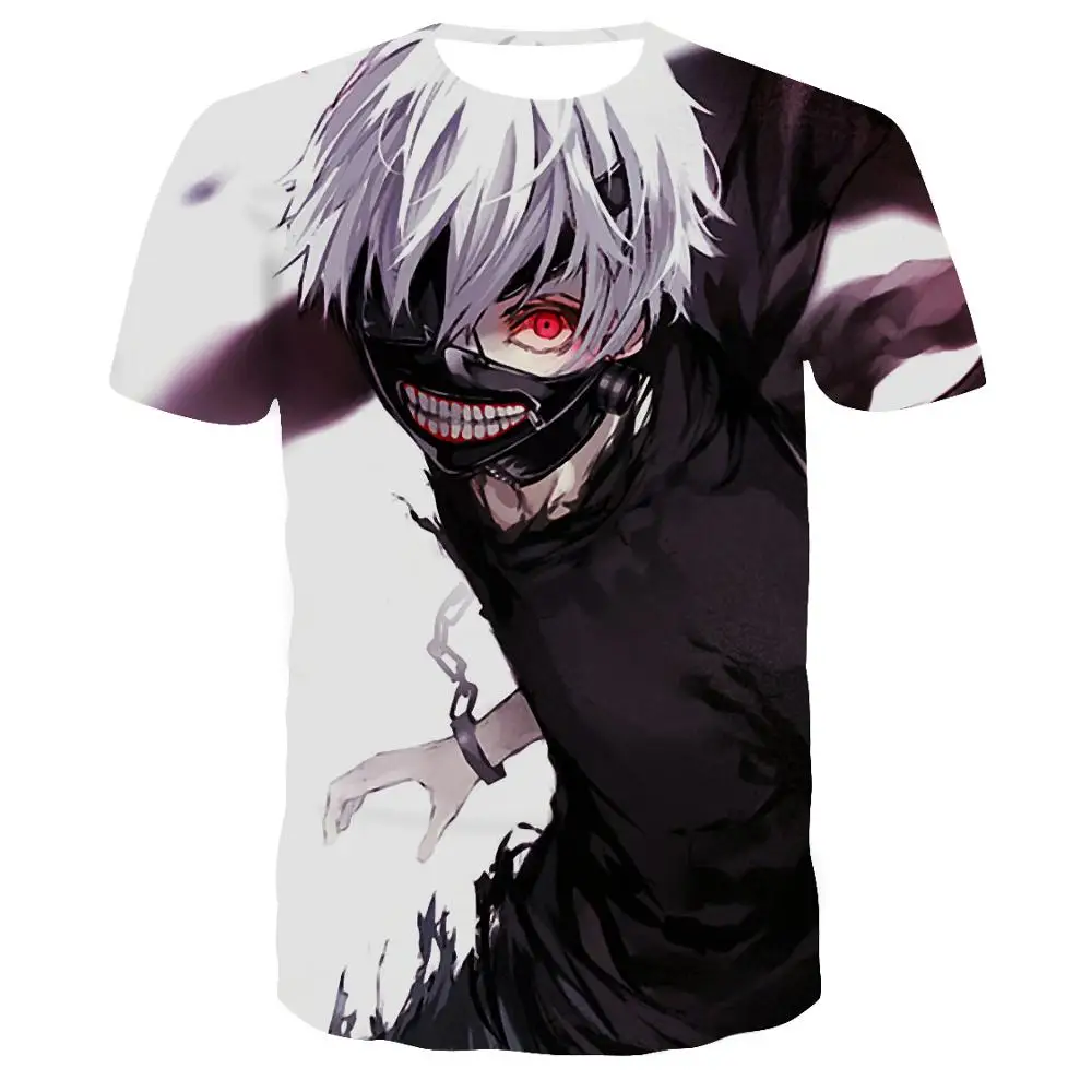 Аниме Kaneki Ken, футболка с 3d принтом, Мужская футболка в стиле хип-хоп с коротким рукавом, черные футболки, летние топы, стиль, модная мужская футболка s - Цвет: ZD-8072
