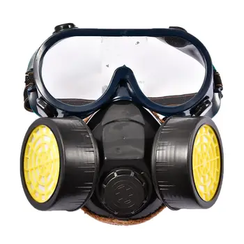 

Respirator Gas Mask Anti-Dust Respirator Mask Goggles Set for Paint Pesticide Chemical Formaldehyde