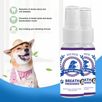 

30ml Pet Breath Freshener Antibacterial Spray Dog Teeth Cleaner Dog Cat Oral Healthy Dental Care Healthy Dental Care Fresh