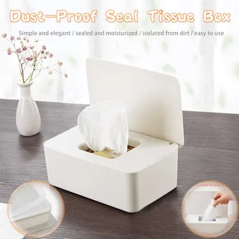 

Wet Tissue Box Desktop Seal Baby Wipes Paper Storage Box Household Plastic Dust-proof With Lid Tissue Box For Home Office Decor