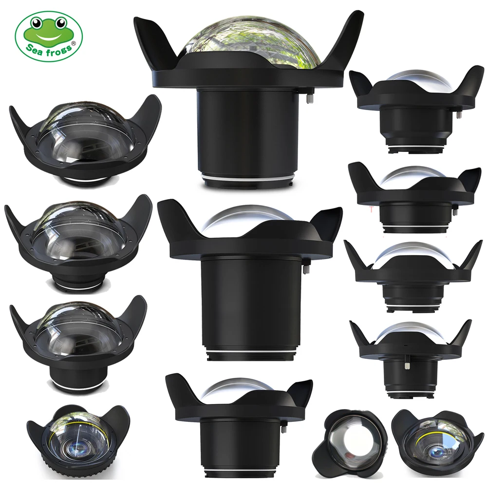 Camera Diving Fisheye Wide Angle Lens Dome Port Waterproof Flash Strobe for Sony Canon Nikon Camera Underwater Housing Case