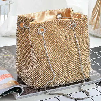 

luxury women bag clutch evening bag shoulder handbags diamond bags lady wedding party pouch small bag satin totes Chains bolsa