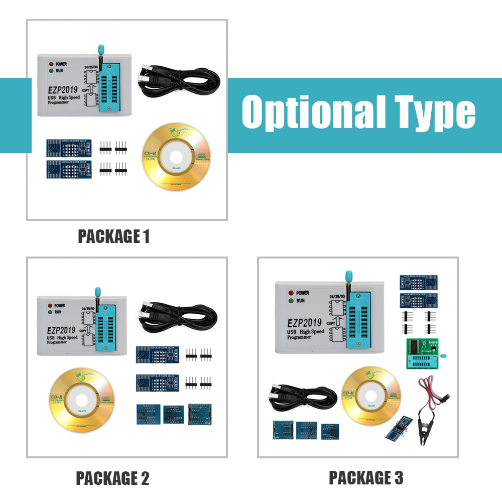 EZP2019 высокоскоростной USB SPI программатор Support24 25 93 EEPROM 25 флэш-память, BIOS Чип + 5 гнезд