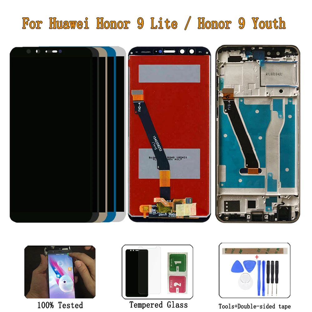 100% протестированный для huawei Honor 9 lite ЖК дисплей сенсорный экран Lite с рамкой