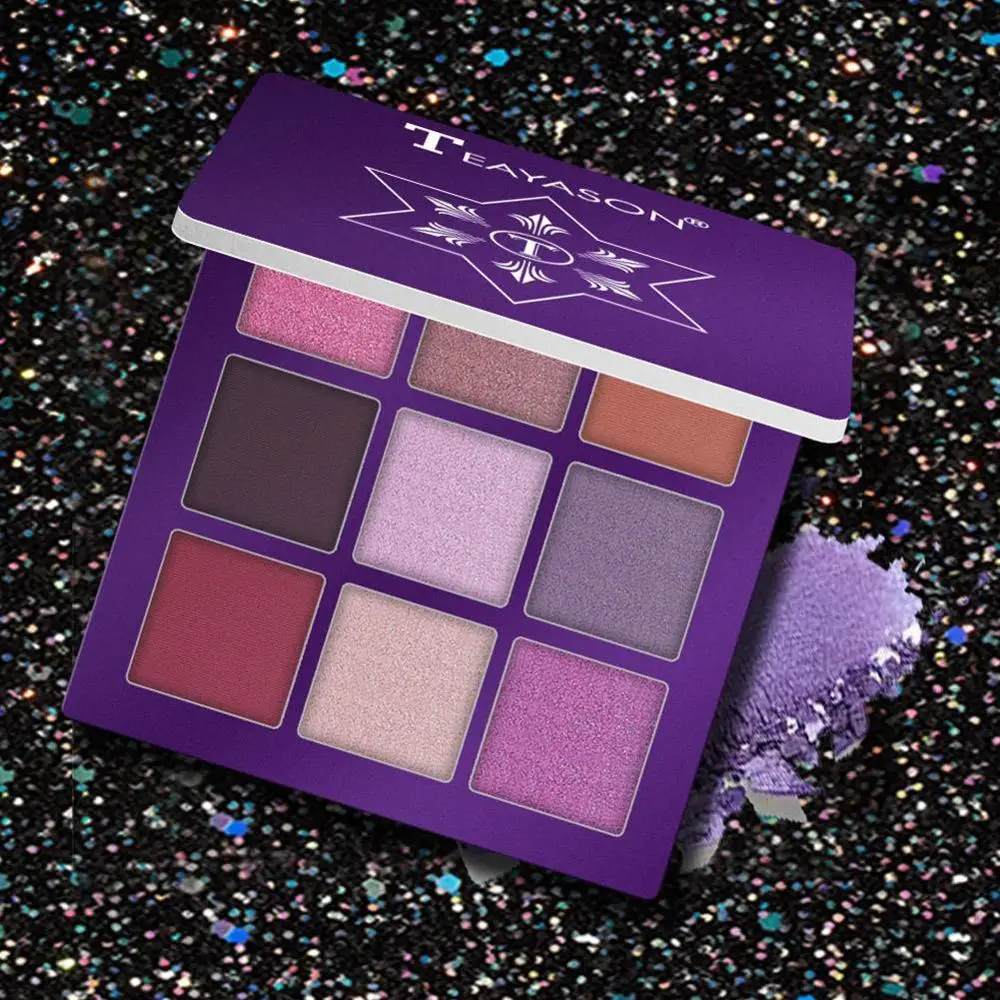 

Nine Color Eyeshadow Dish Earth Color Pearlescent Matte Eye Shadow Diamond Glitter Highlights High-gloss Three-in-one