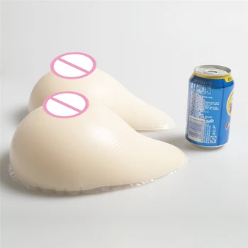 

2000g/pair White Silicone Boobs Fake Breast Transgender Mastectomy Large Artificial Breast Forms Enhancer Classic-Curved