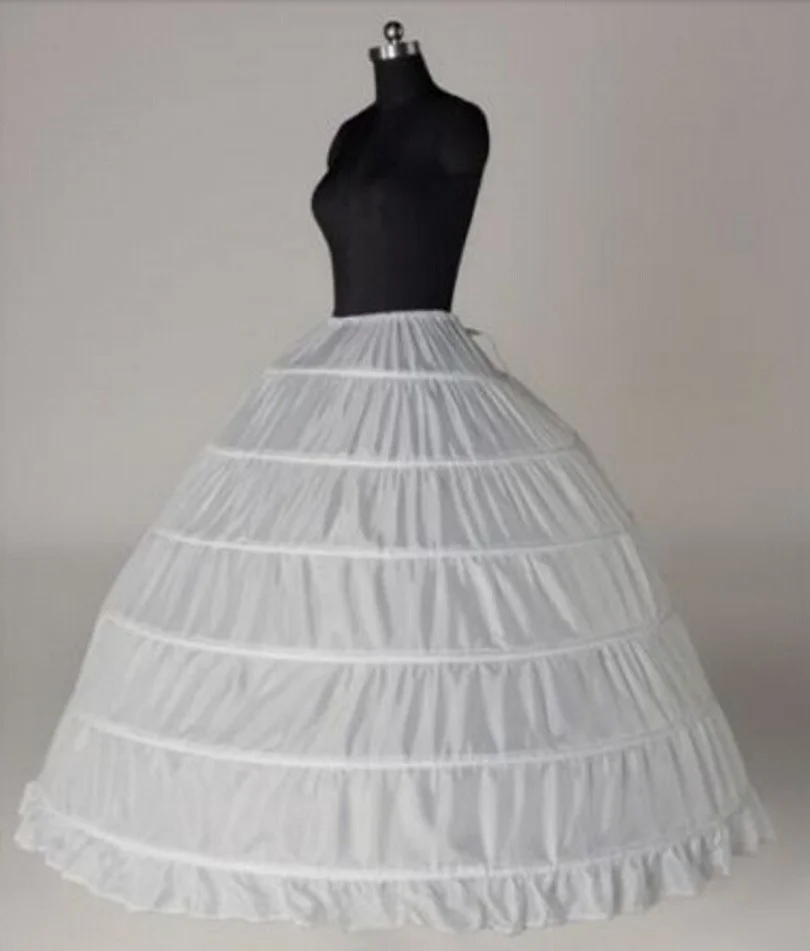 Белый Бальное платье, Нижняя юбка, Vestido, Longo, бальное платье, кринолиновая Нижняя юбка, 6 колец, юбка, подъюбники, свадебные аксессуары - Цвет: Белый