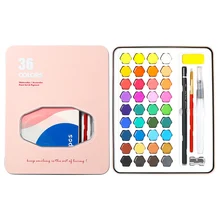 Портативный акварель твердый пигмент Комплект 36 цветных акварельных картина Зимние ботильоны с ручной росписью, набор для рисования, железная коробка для хранения товары для рукоделия